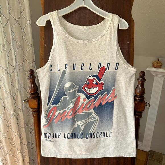 Cleveland Indians Tank Top Shirt Mens Medium 90s Vintage MLB - Picture 1 of 7